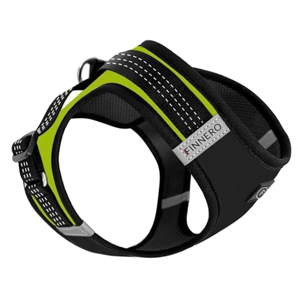 FinNero Hund/Kattsele med Reflexdetaljer Svart/Gul