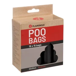 Flamingo Basic Blekz Hundbajspåsar Svart 16x15-pack