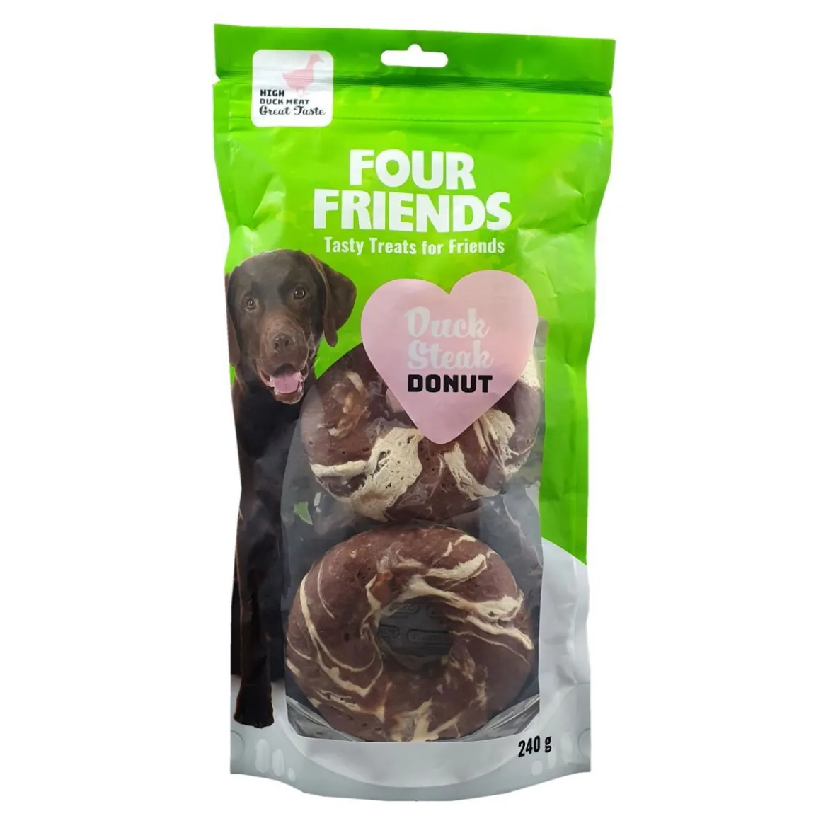 FourFriends Dog Duck Steak Donut 2-pack