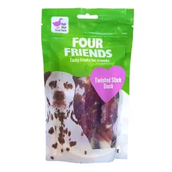 FourFriends Dog Twisted Stick Duck 12,5 cm 4-pack