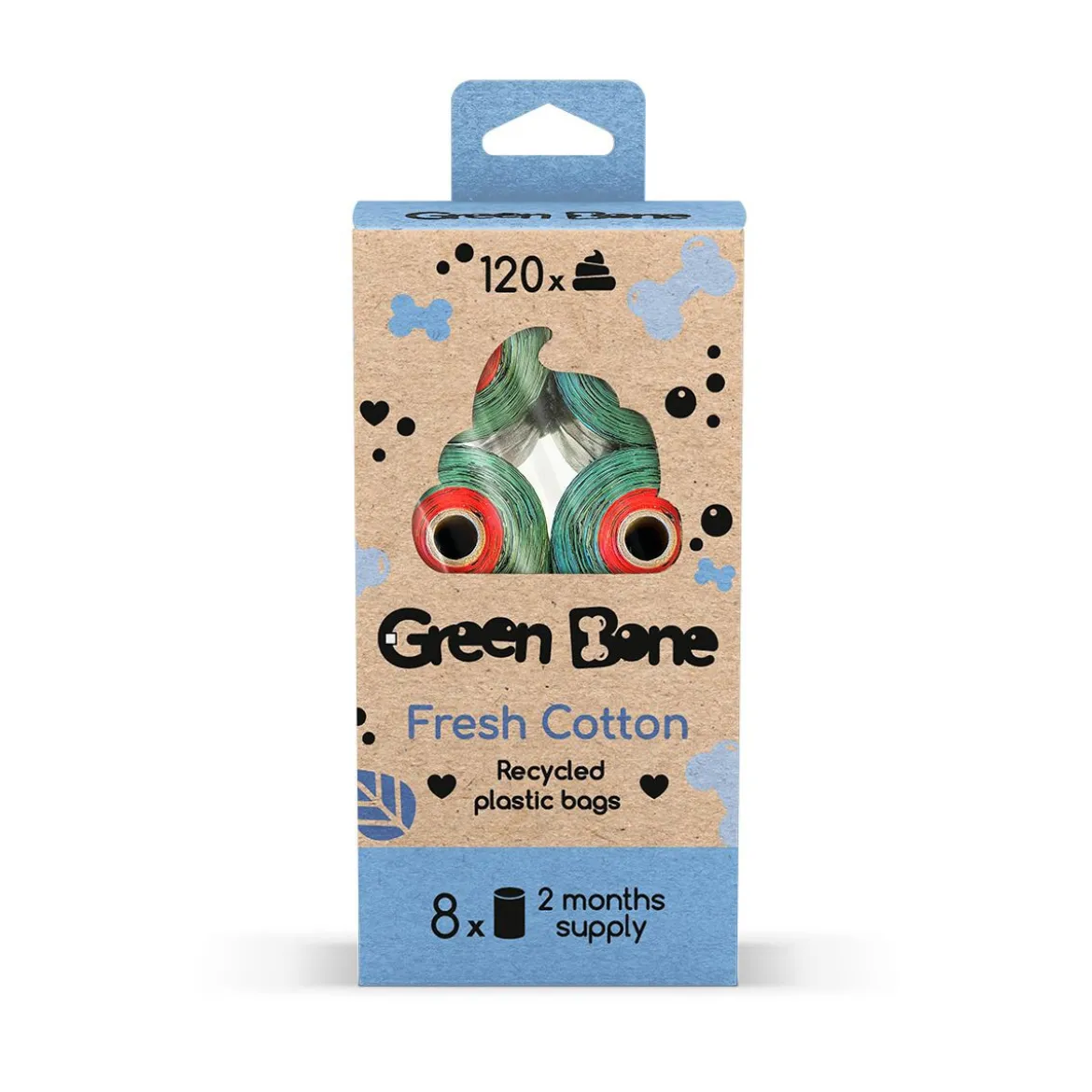 Green Bone Cotton Fresh Hundbajspåsar