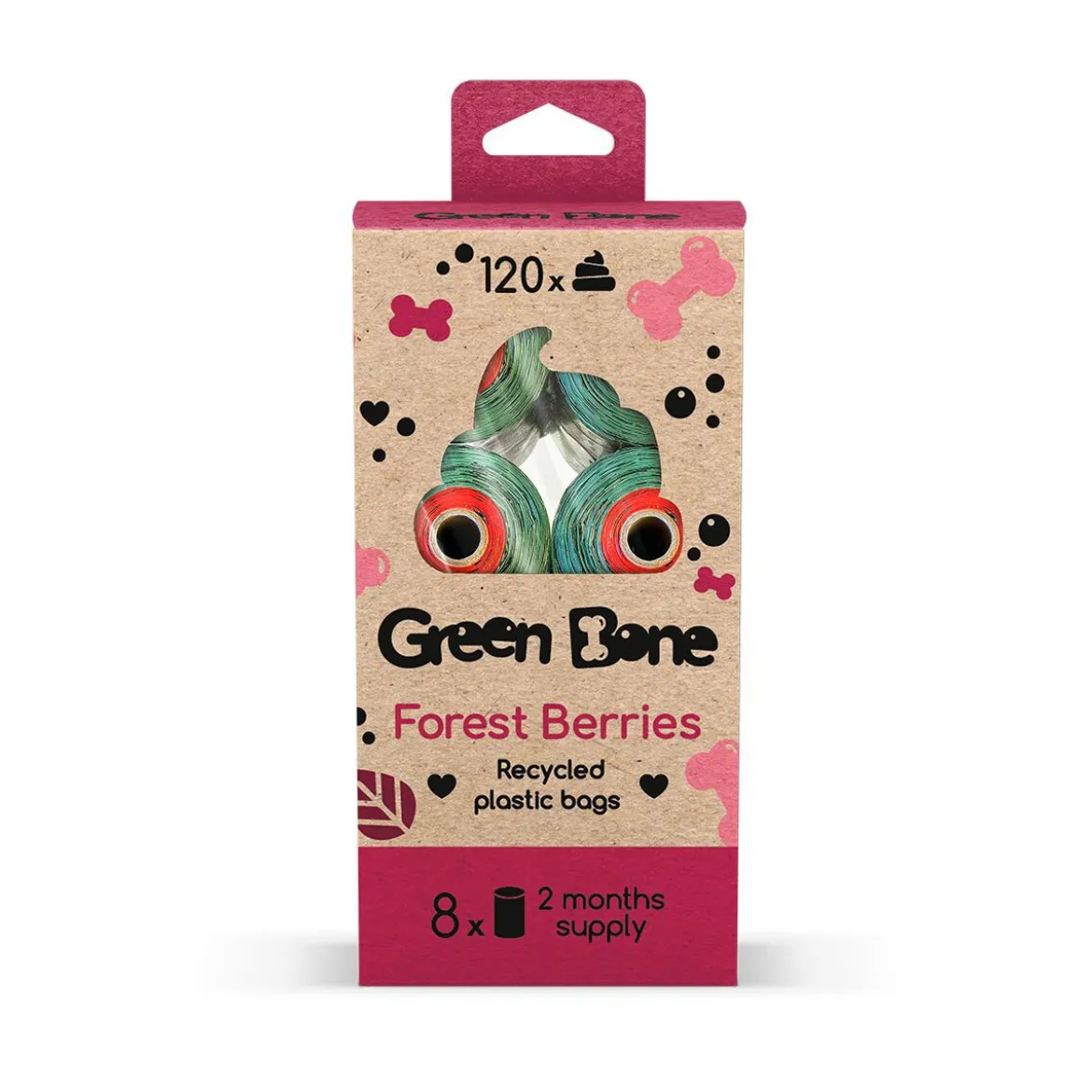 Green Bone Forest Berries Hundbajspåsar