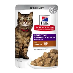 Hill's Sensitive Stomach & Skin Adult Turkey Våtfoder till Katt