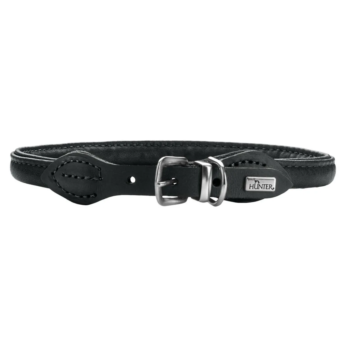 Hunter Round & Soft Hundhalsband Svart