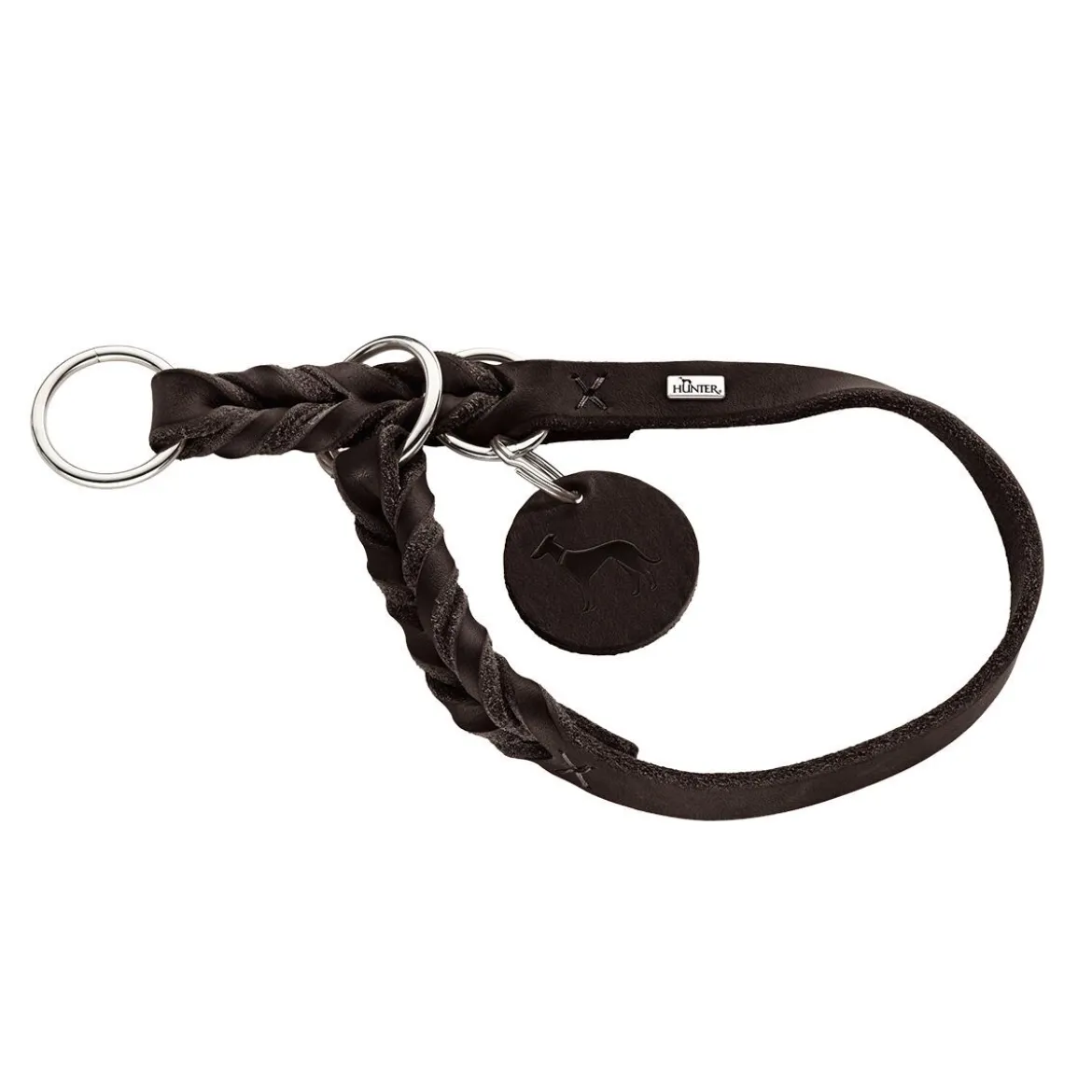 Hunter Solid Education Hundhalsband Halvstryp Mörkbrun