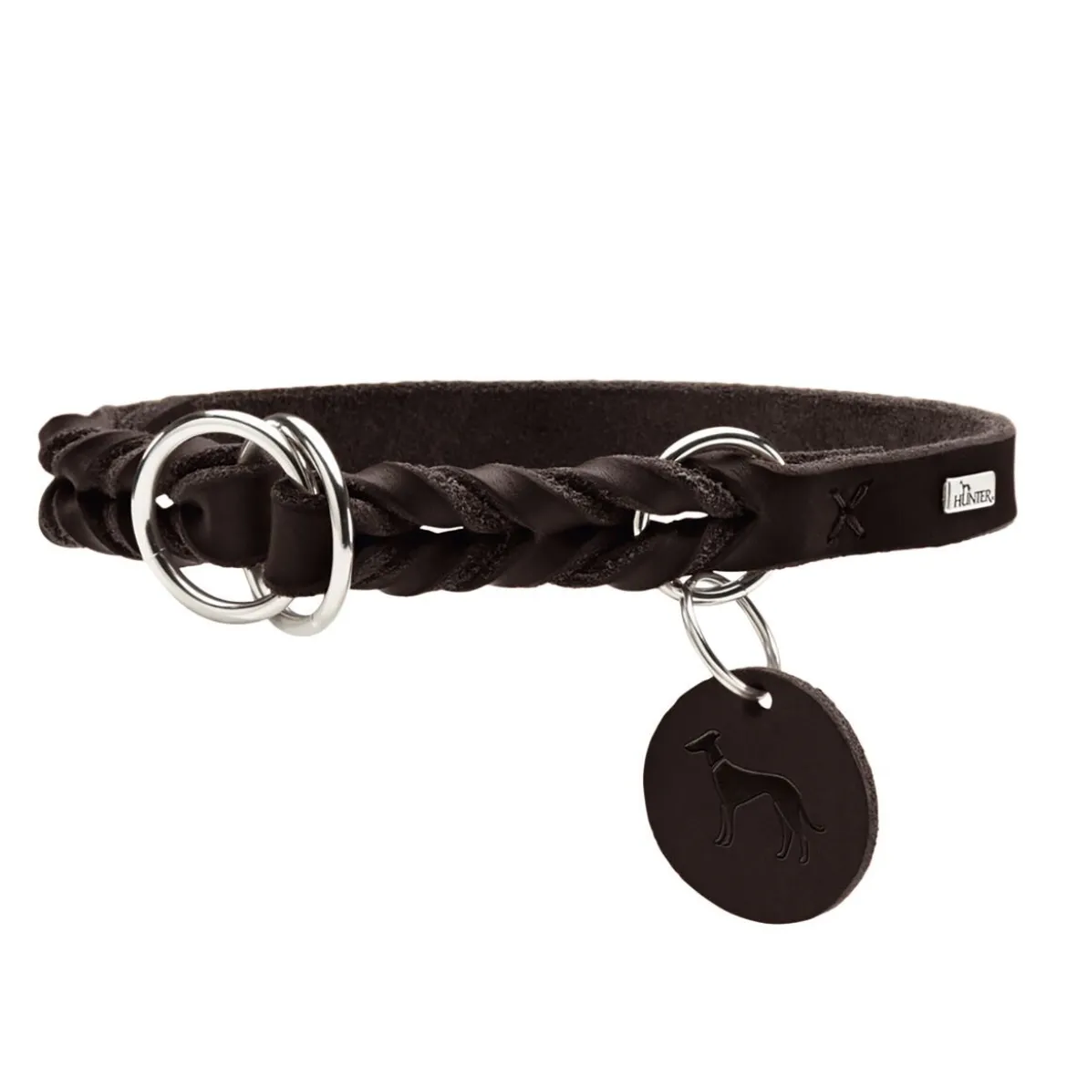 Hunter Solid Education Hundhalsband Halvstryp Mörkbrun