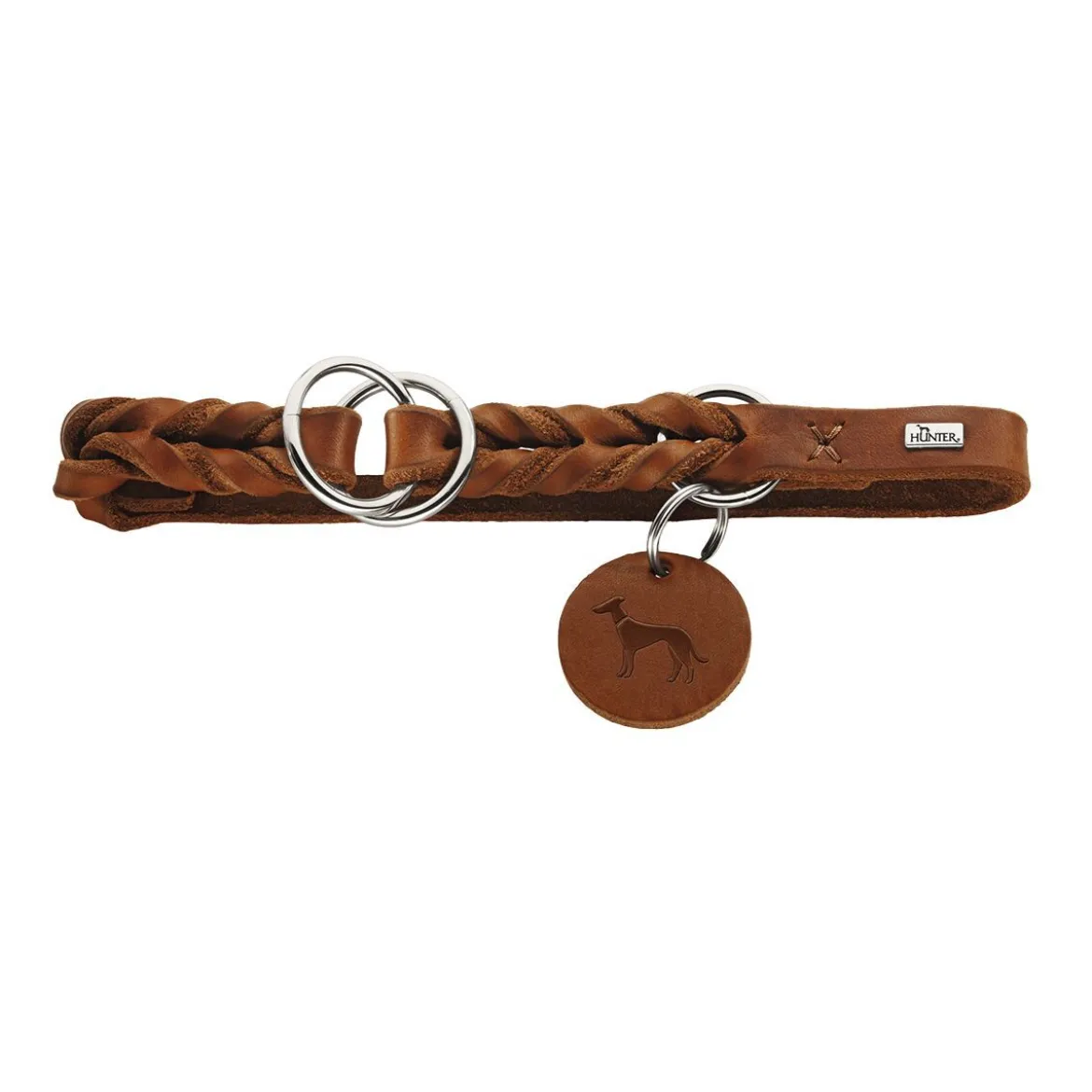 Hunter Solid Education Hundhalsband Halvstryp Brun