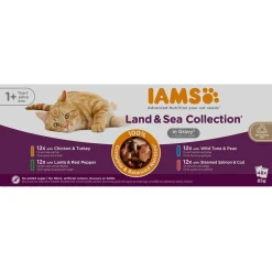 Iams Delights Multipack Land & Sea Collection in Gravy 48x85 g