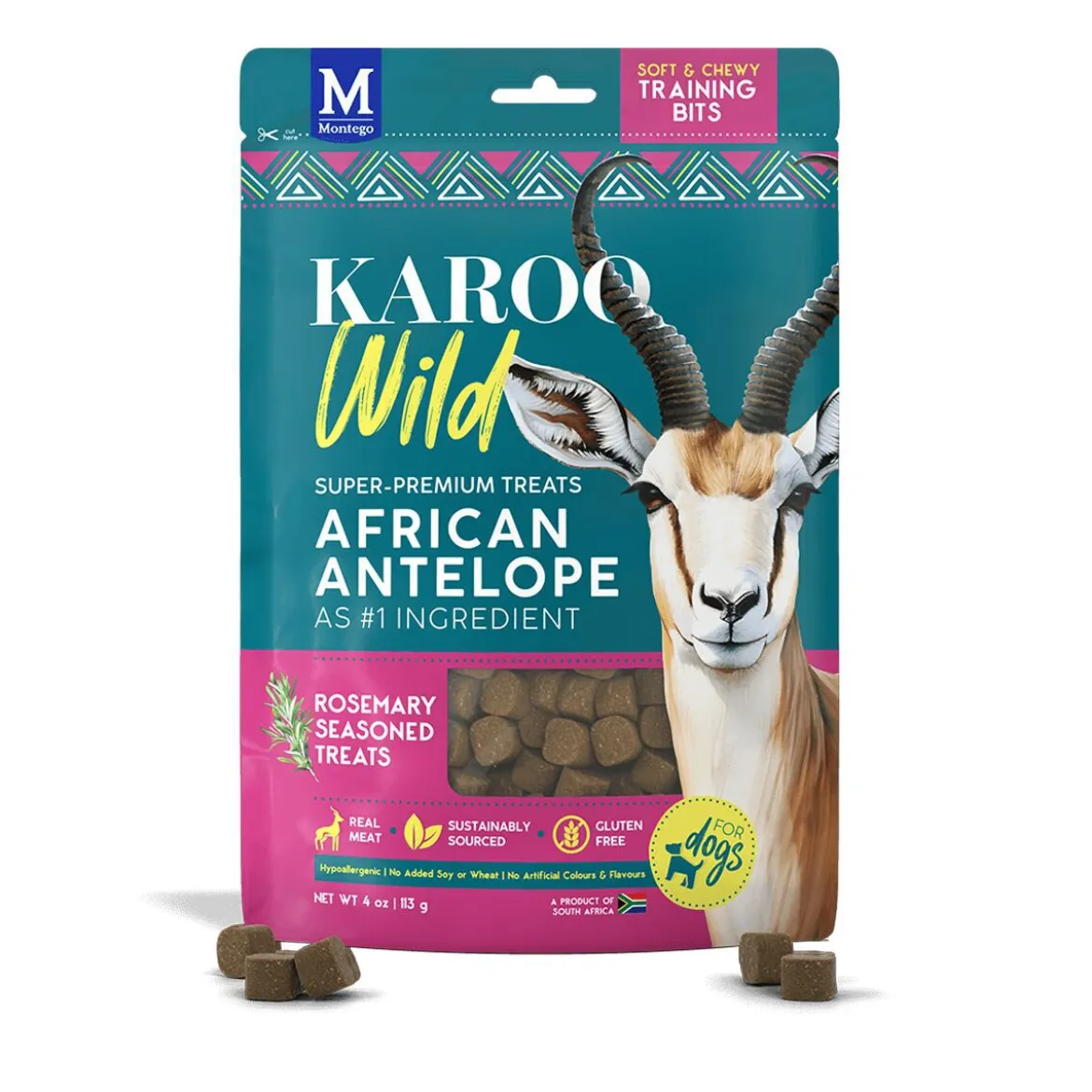 Karoo Wild Hundträningsgodis med Rosmarin och Antilopkött 113 g