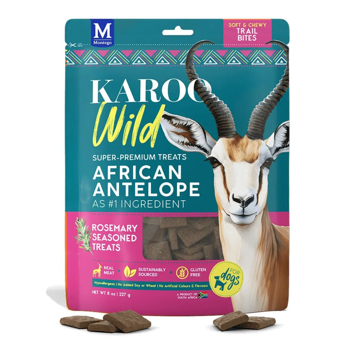 Karoo Wild Trail Bites Hundgodis med Rosmarin och Antilopkött