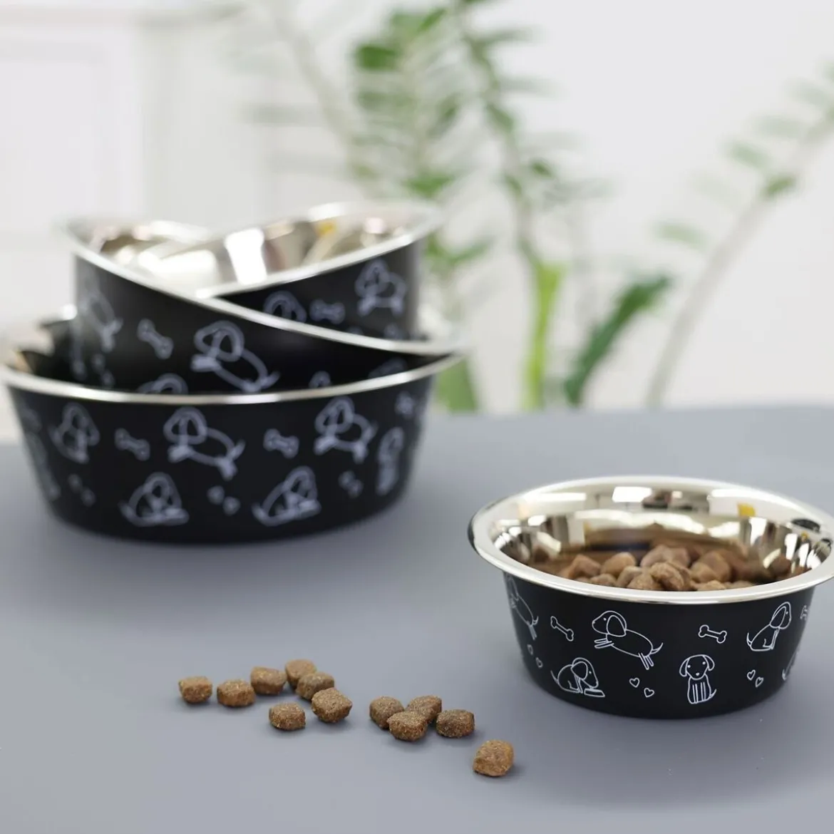 Kerbl Hundmatskål Svart/Rostfri