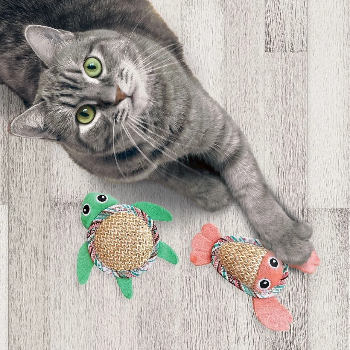 KONG Tropics Pals Kattleksaker med Prassel och Kattmynta2-pack