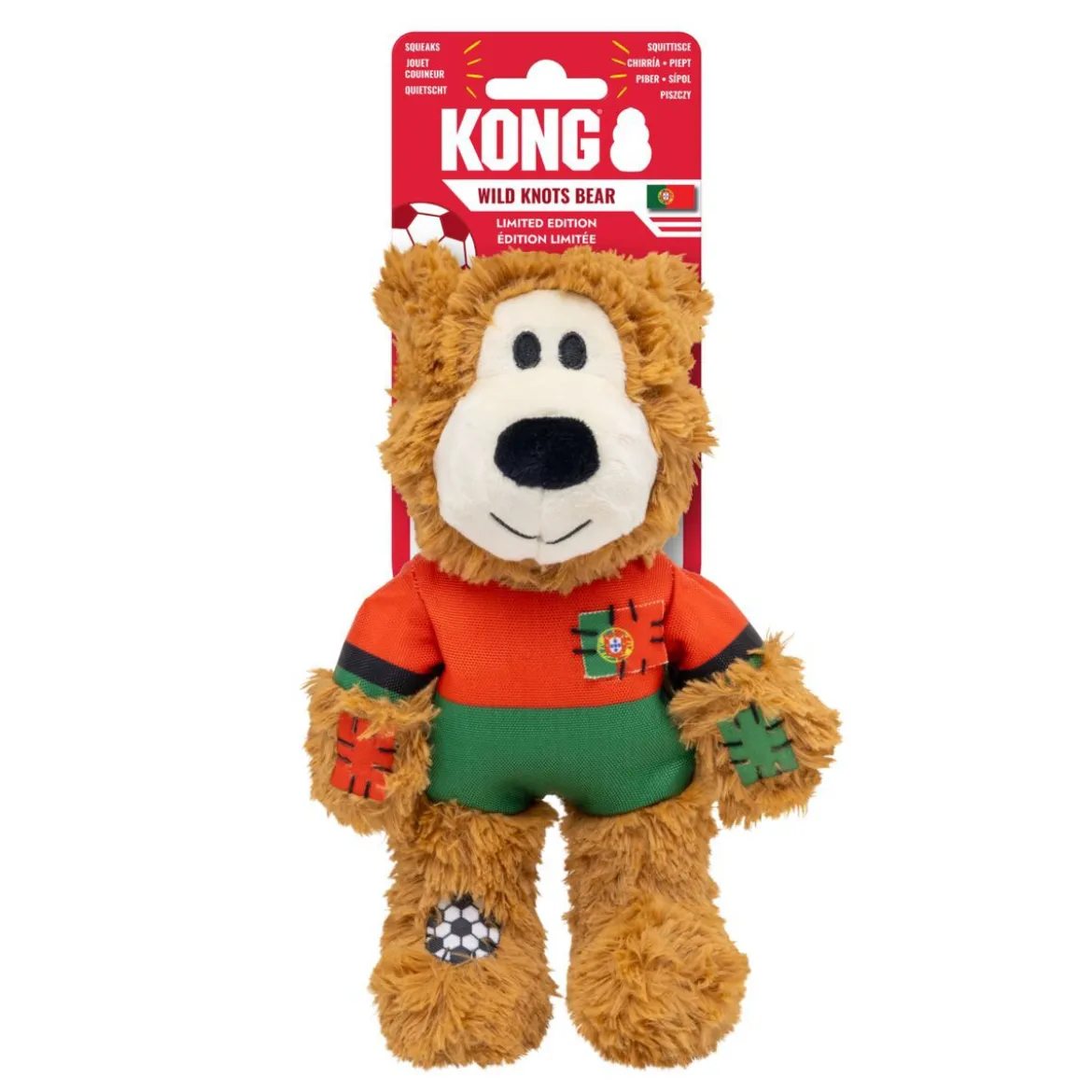 KONG Wild Knots Björn Fotboll Portugal Hundleksak