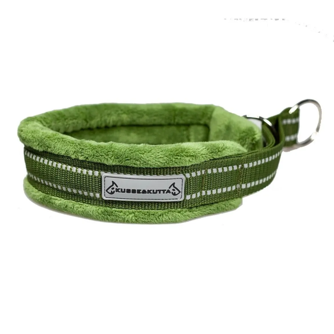 Kusse & Kutta Fluffigt Hundhalsband i Bred Modell Grön