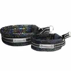 Kusse&Kutta Hundhalsband Bred Modell Svart Glitter