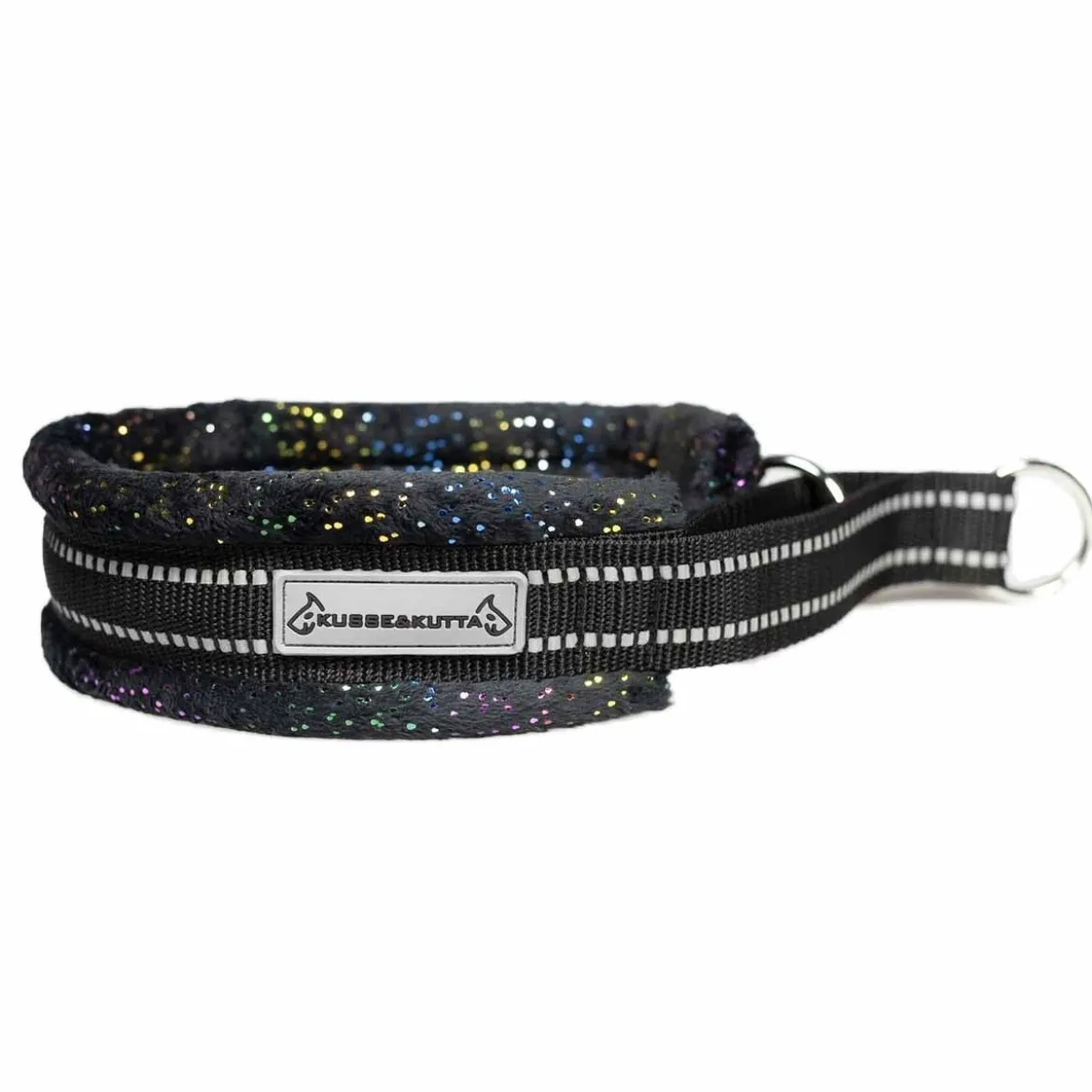 Kusse&Kutta Hundhalsband Bred Modell Svart Glitter