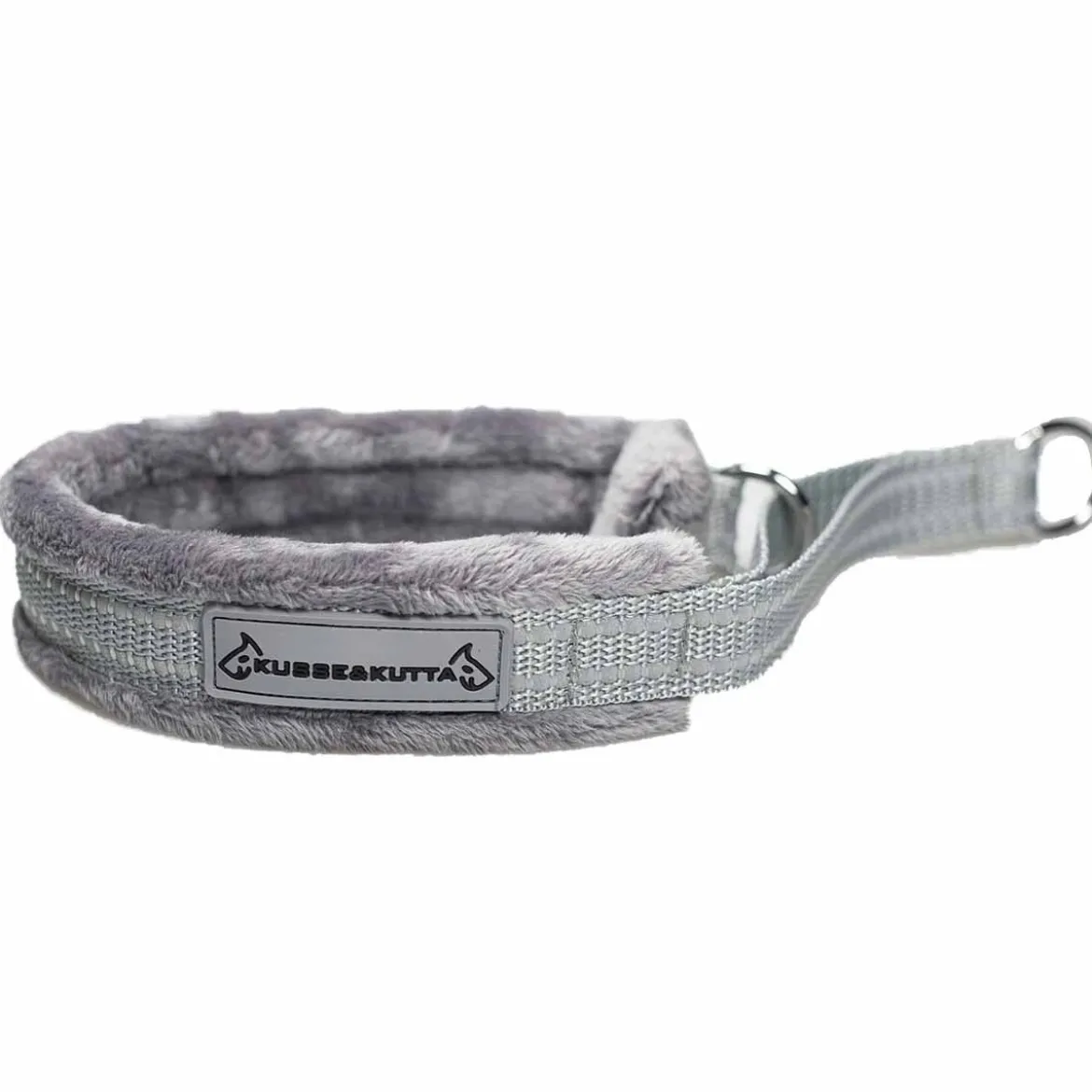 Kusse & Kutta Hundhalsband i Bred Modell Fluffigt Grå
