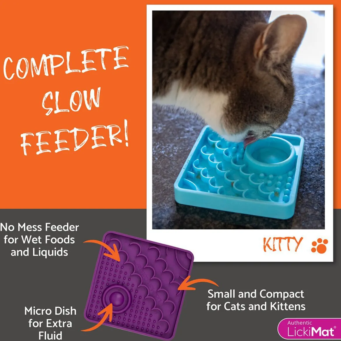 LickiMat Kitty Slow Feeder till Kattunge