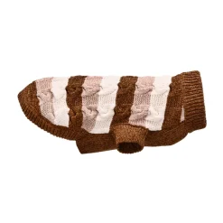 Little&Bigger Chenille Stickad Hundtröja Brun/Beige