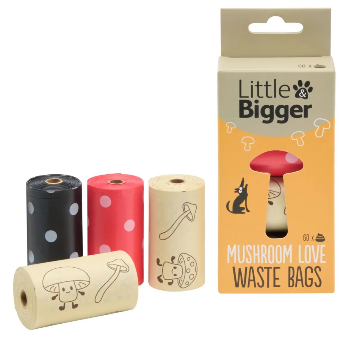 Little&Bigger Mushroom Love Bajspåsar 4 x 15 st