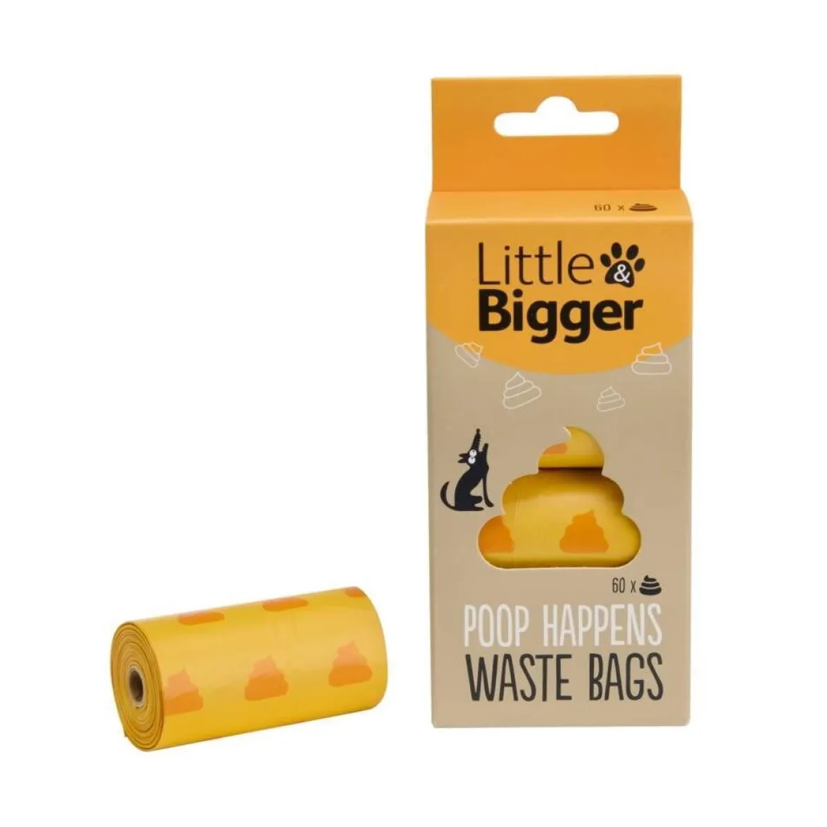Little&Bigger Poop Happens Bajspåsar Orange 60-pack