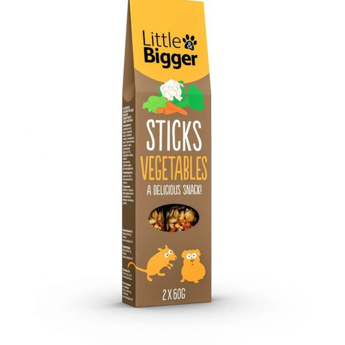 Little&Bigger Sticks Smådjur Grönsakser 2x60 g