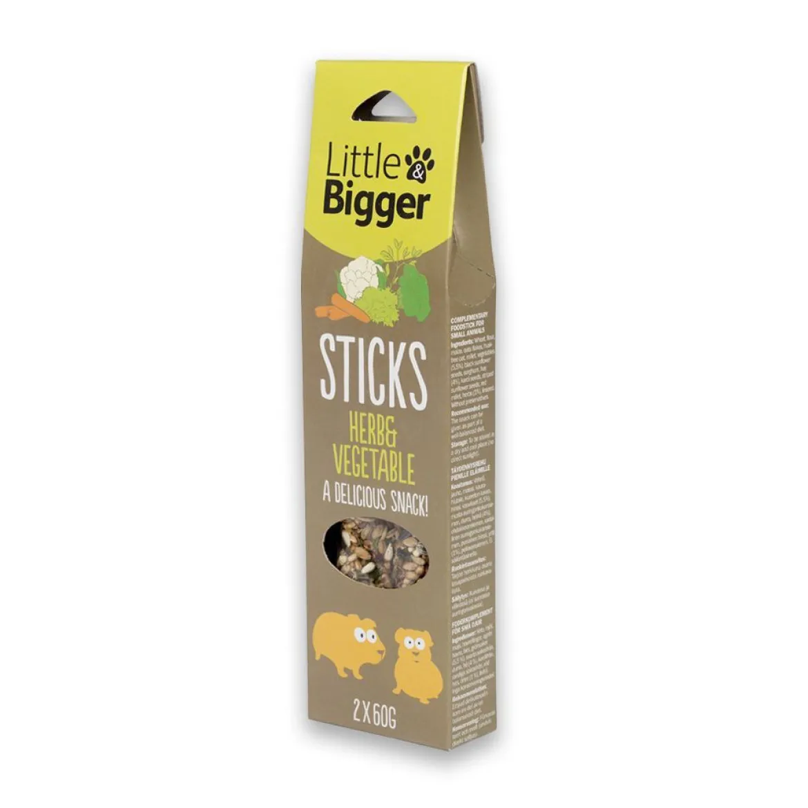 Little&Bigger Sticks Smådjur Örter & Grönsaker 2x60 g