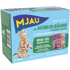 Mjau Multipack Kött- och Fisksmaker i Sås 12x85 g