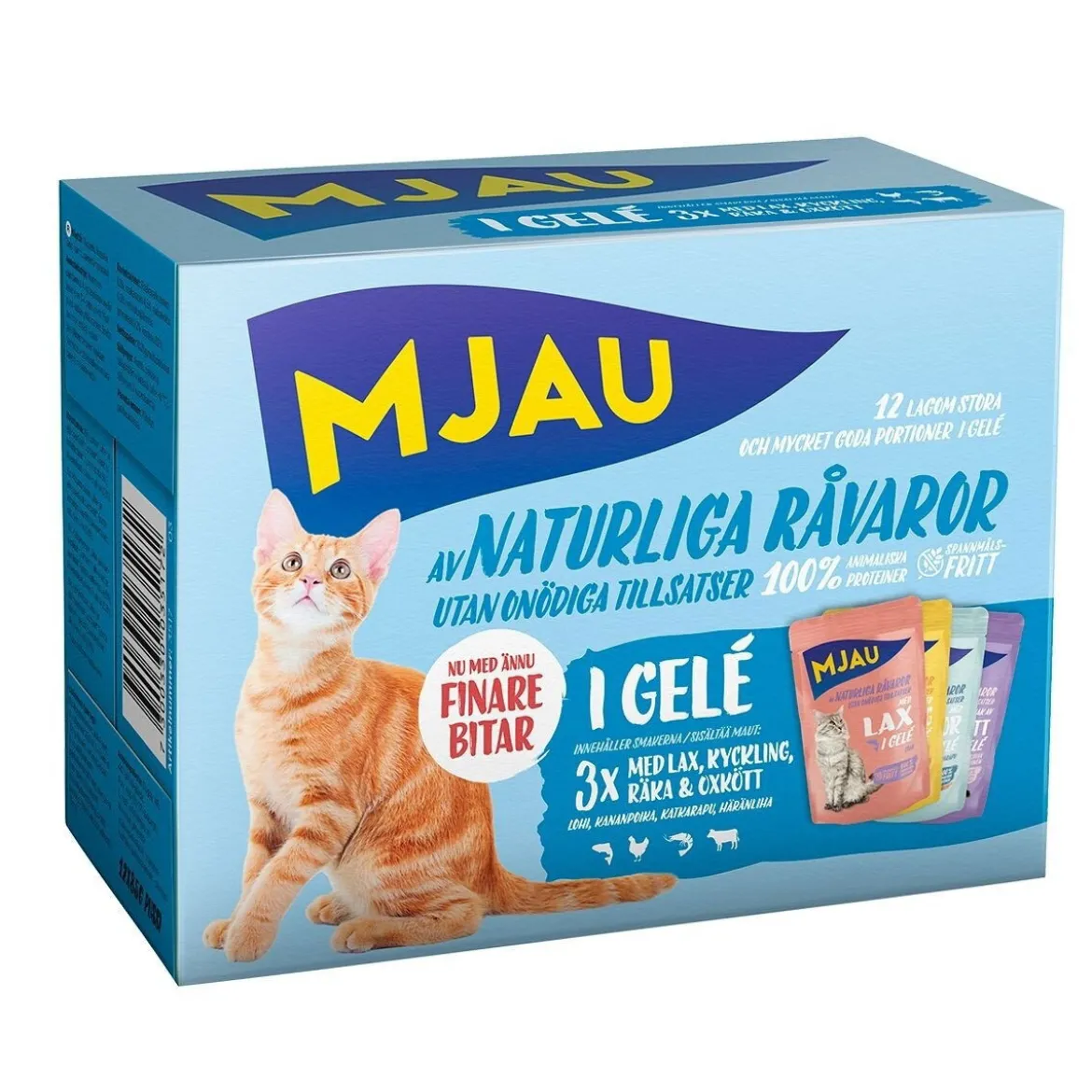 Mjau Multipack Kött- och Fisksmaker i Gelé 12x85 g