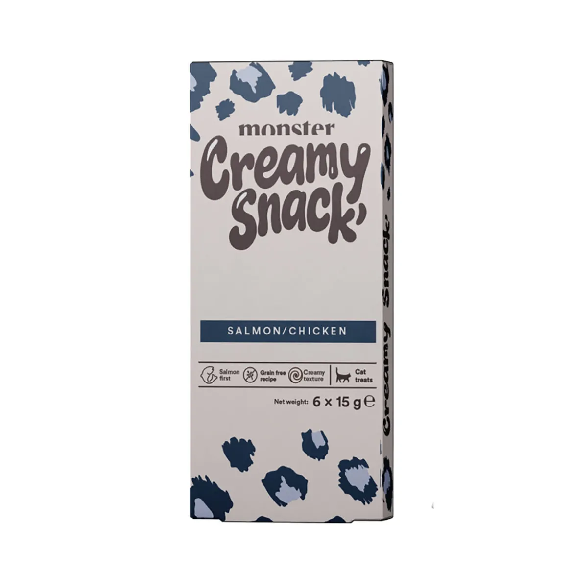 Monster Cat Creamy Snack Salmon & Chicken Flytande Kattgodis 6 x 15 g