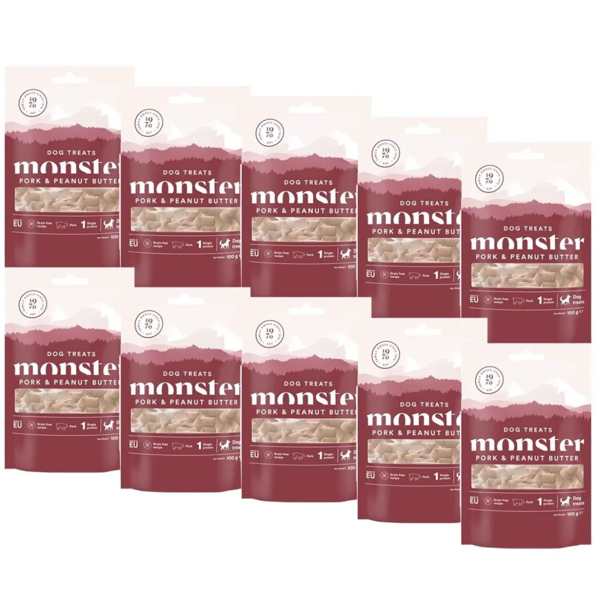 Monster Dog Treats Pork & Peanut Butter 10 x 100 g