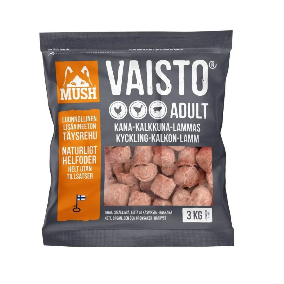 Mush Vaisto Kalkon-Kyckling-Lamm 3 kg