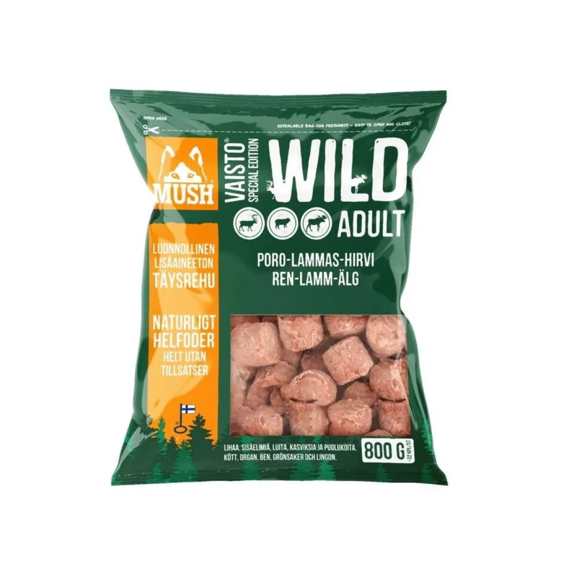 Mush Vaisto Wild Ren-Lamm-Älg Köttbullar