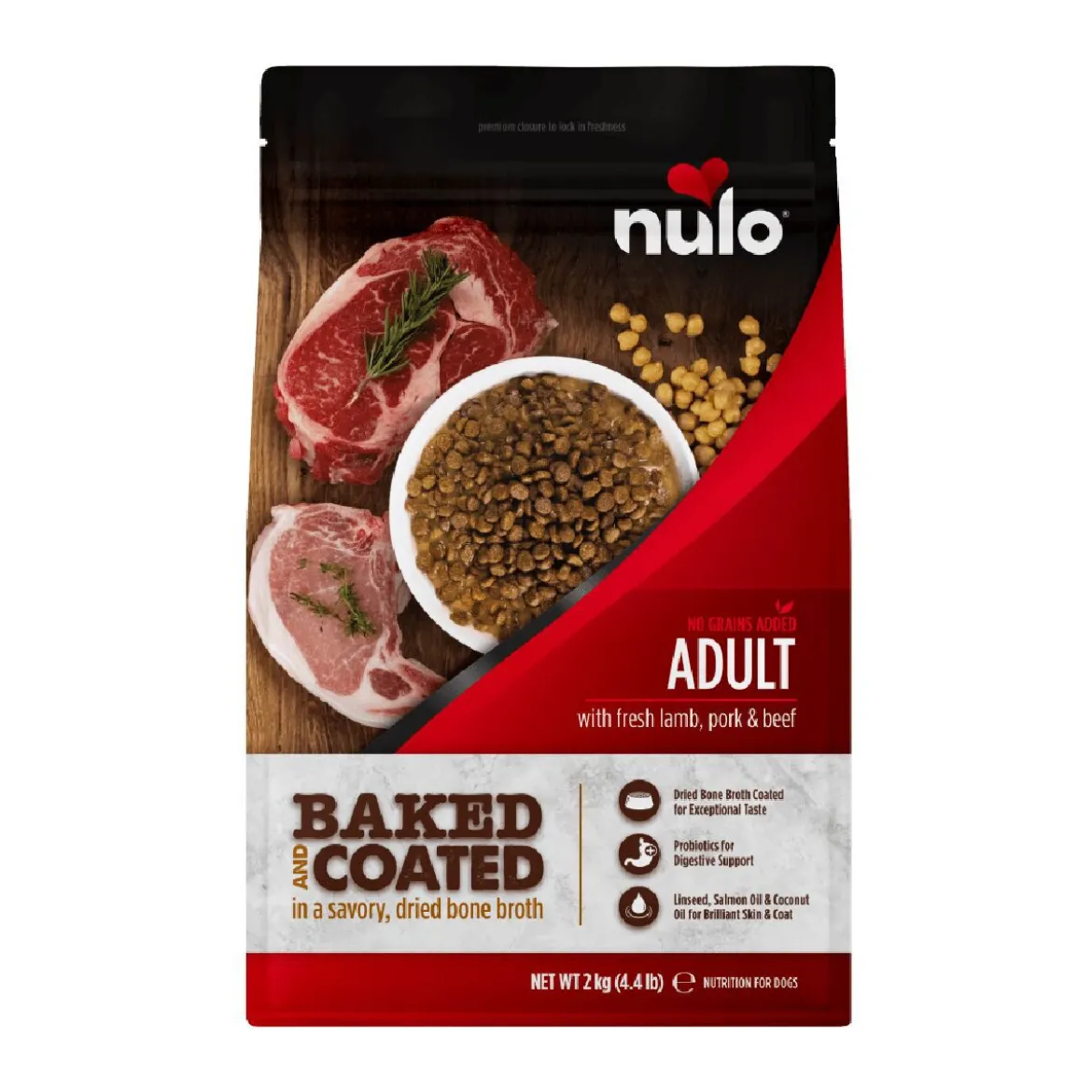 Nulo Baked & Coated Dog Adult Fresh Lamb, Pork & Beef Torrfoder till Hund