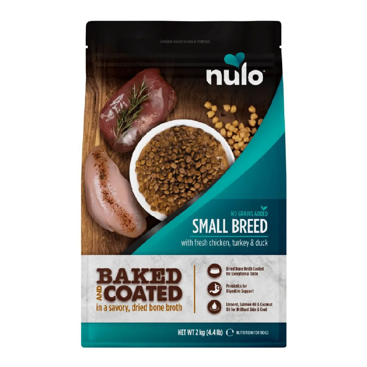 Nulo Baked & Coated Dog Small Breed Adult Fresh Chicken, Turkey & Duck Torrfoder till Hund