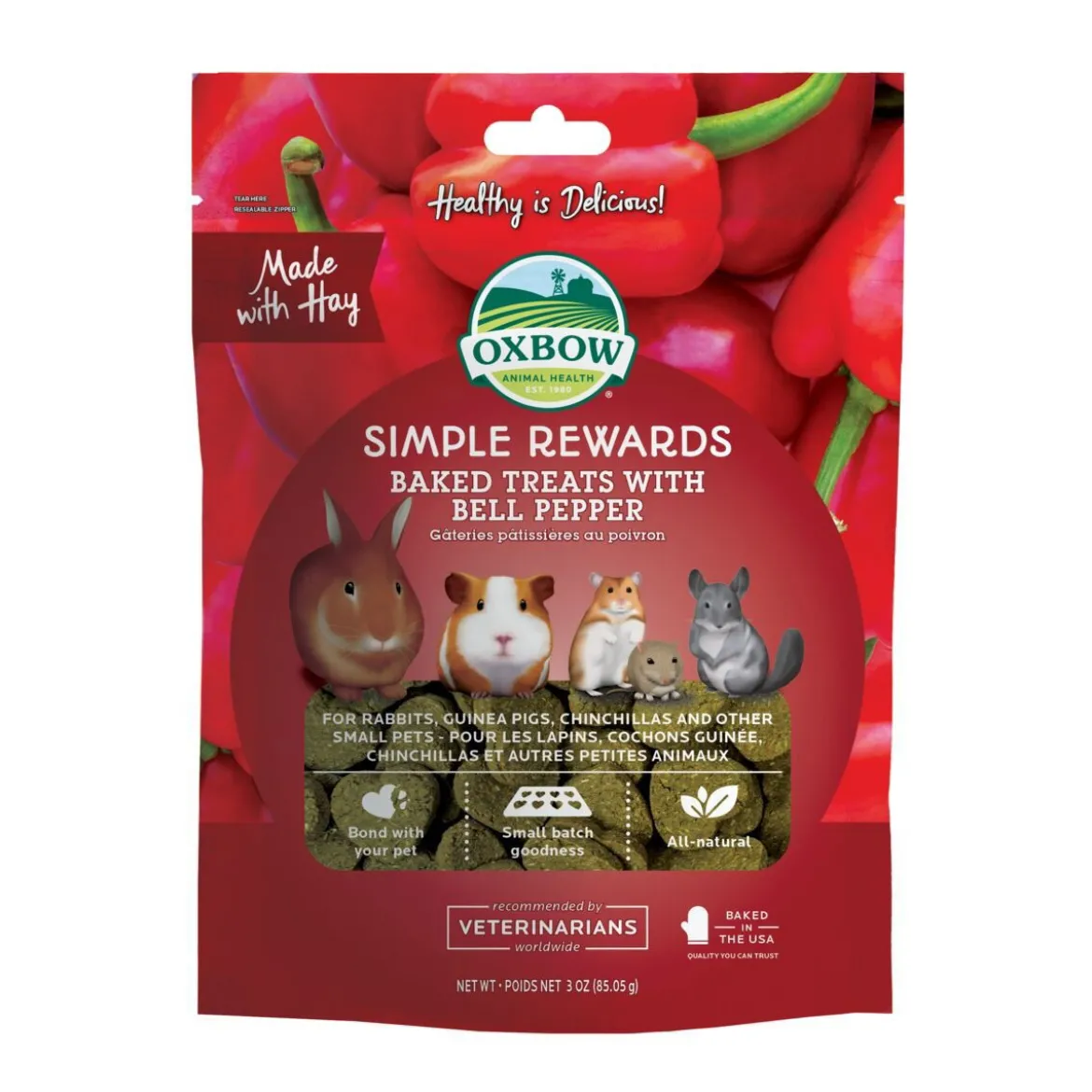 Oxbow Simple Rewards Baked Treats with Bell Pepper 85 g