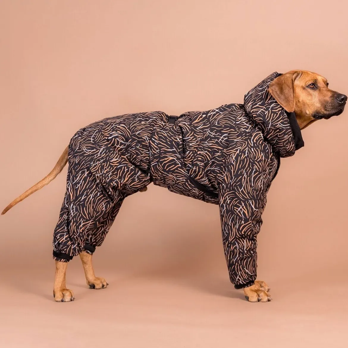 PAIKKA Vinteroverall till Hund Svart/Brun