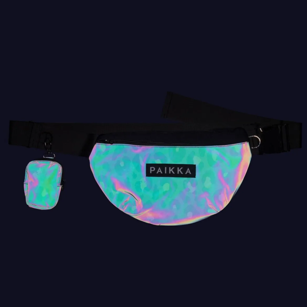PAIKKA Visibility Treat Bag Midjeväska Leopard Grön