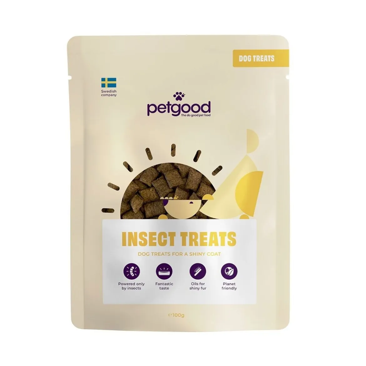 Petgood Skin & Coat Hundgodis med Insektsprotein 100 g