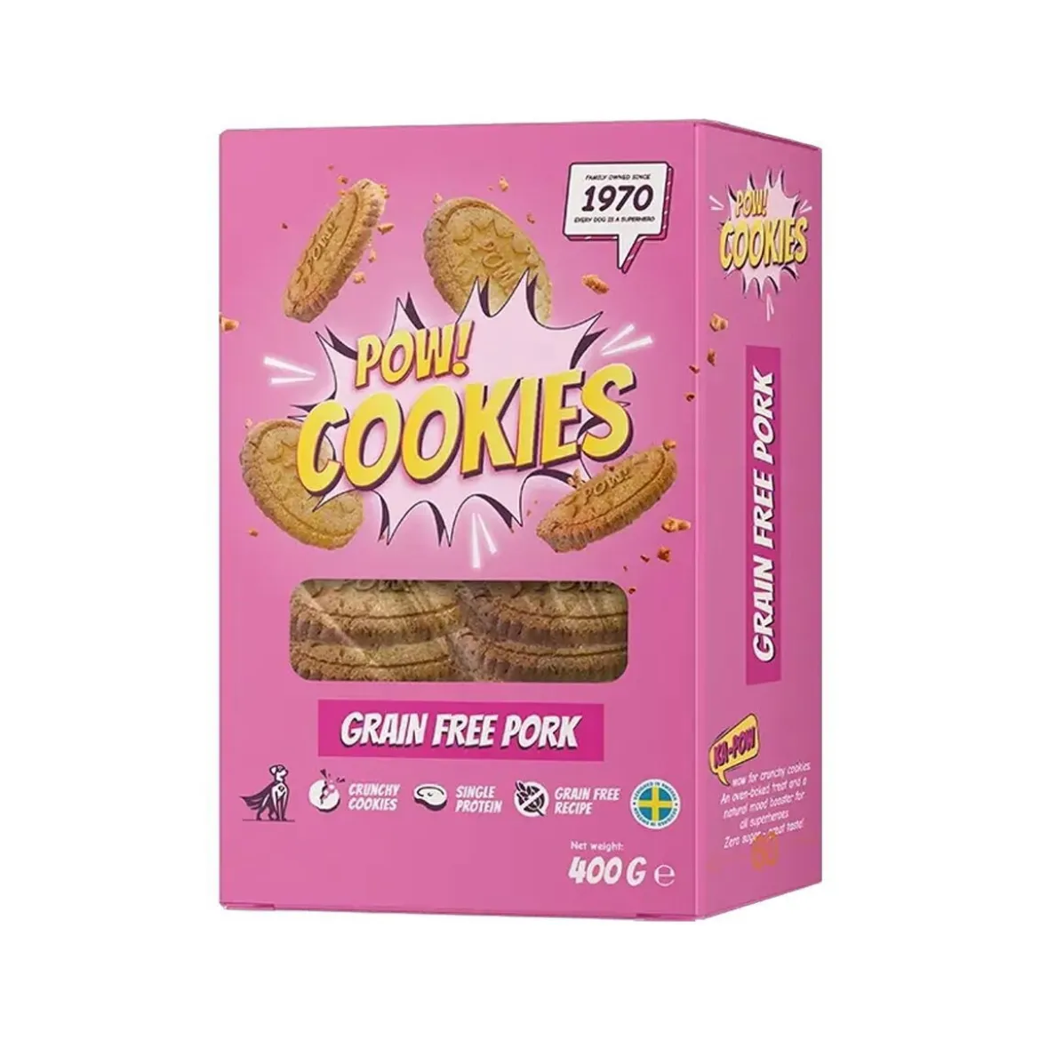 POW! Hundkex Spannmålsfri Gris 400 g