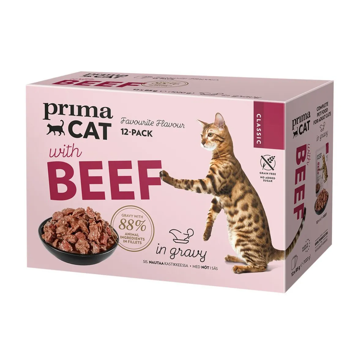 PrimaCat Beef in Gravy 12x85 g