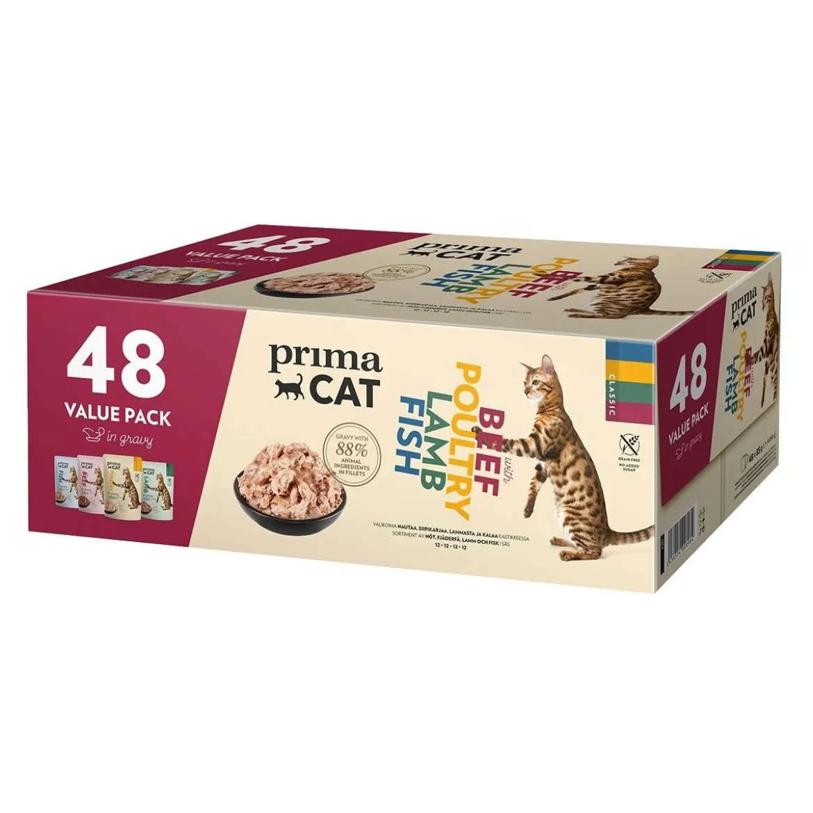 PrimaCat Classic Valuepack in Gravy 48x85 g
