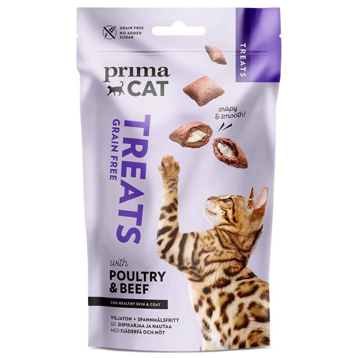 PrimaCat Crunchy Grain Free Poultry & Beef for Skin & Coat 40 g
