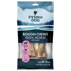 PrimaDog Rough Filled Chews Tuggben Häst M 2-pack
