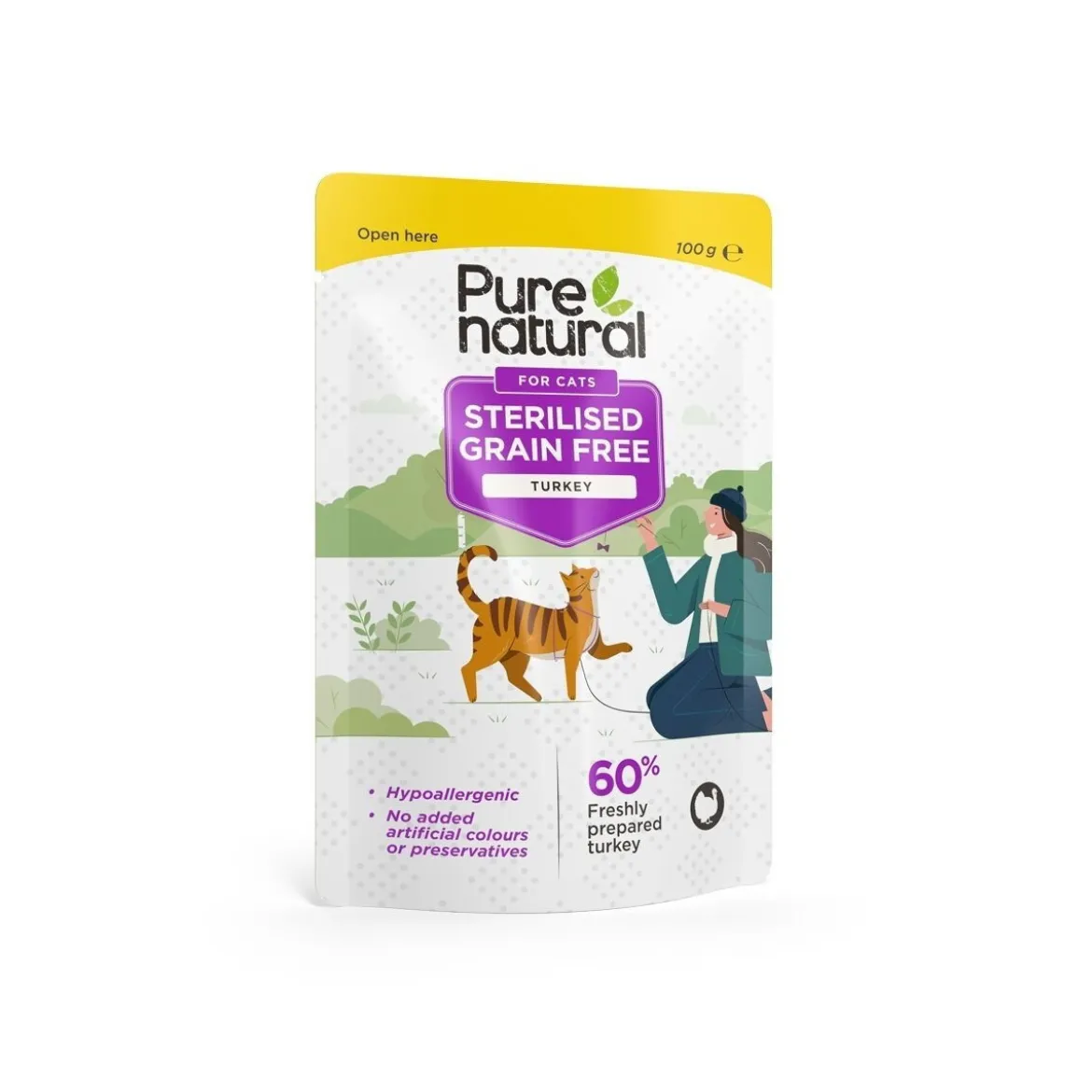 Purenatural Cat Adult Grain Free Sterilized Kalkon Våtfoder till Steriliserad Katt 100 g