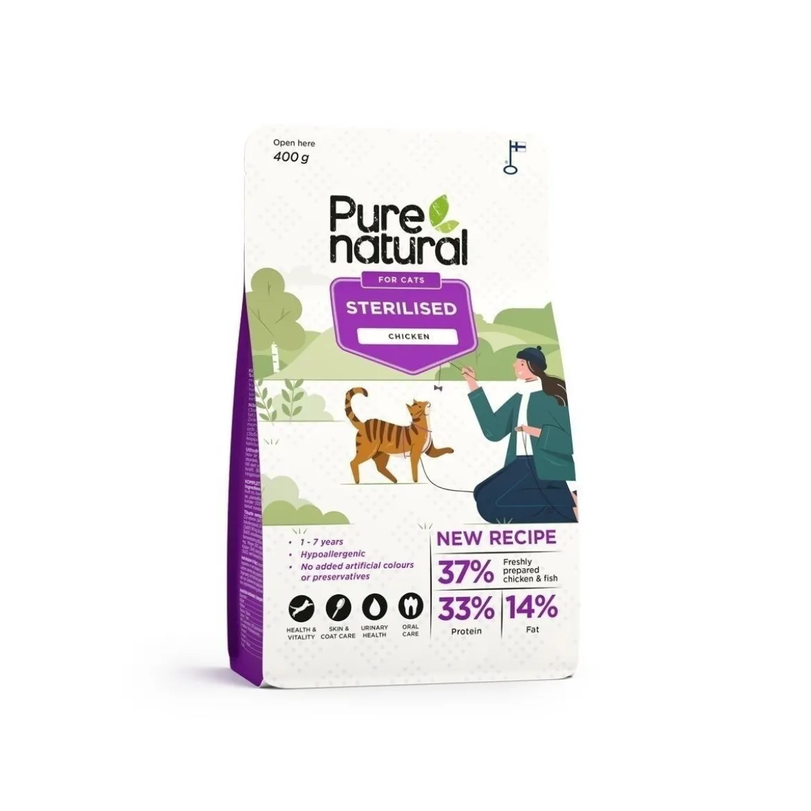 Purenatural Cat Adult Sterilised Chicken Torrfoder till Katt