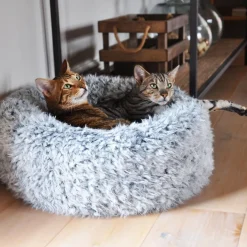 Rosewood Rund Fluffig Hundbädd /Kattbädd Grå