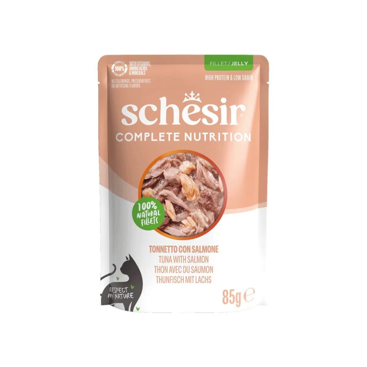 Schesir C&B Tuna with Salmon in Jelly Pouch 85 g