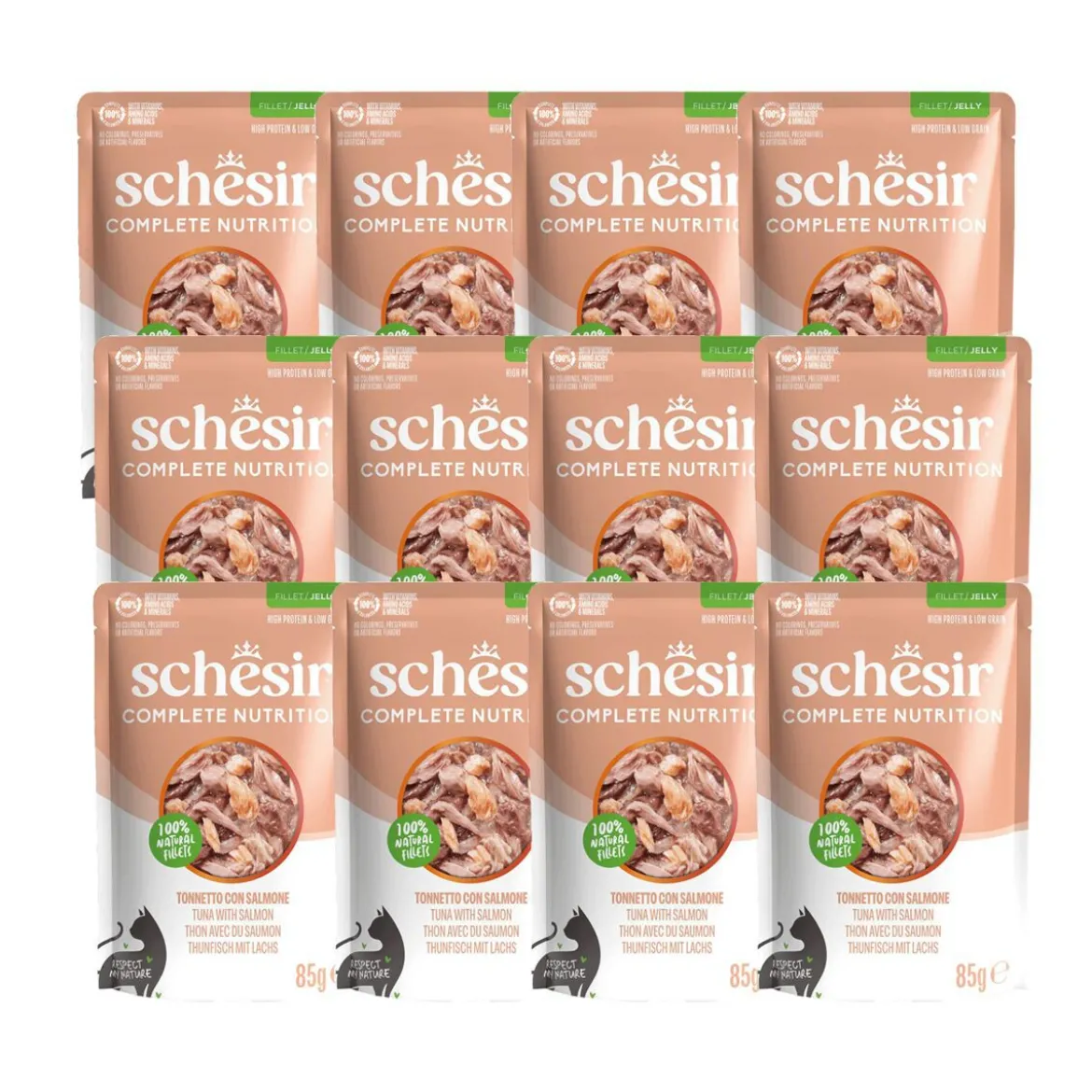 Schesir C&B Tuna with Salmon in Jelly Pouch 85 g