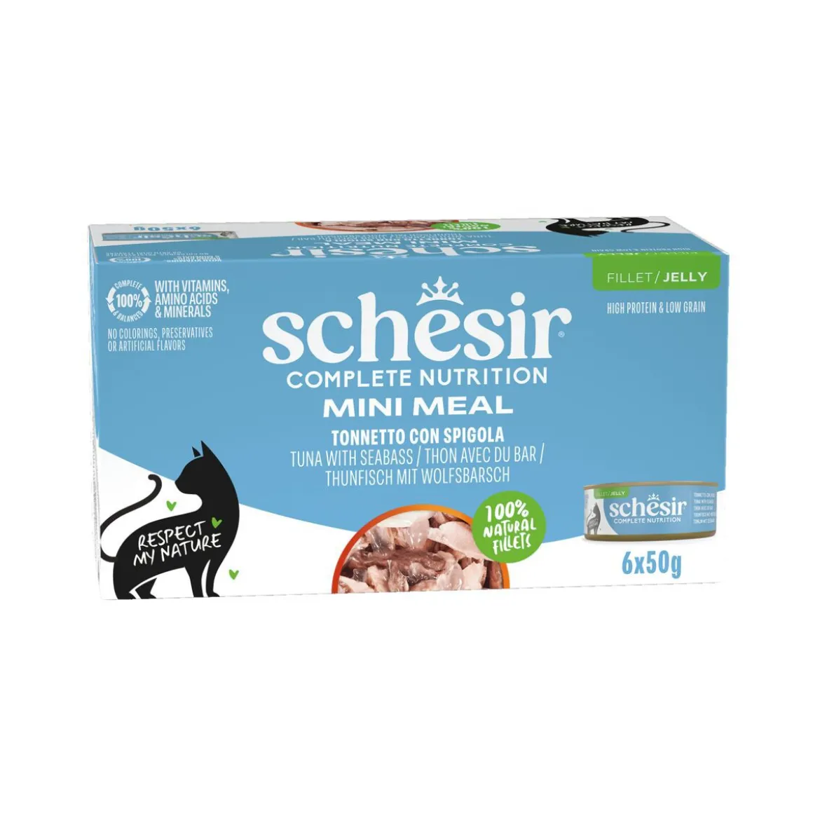 Schesir C&B Tuna with Sea Bass in Jelly Multipack 6X50 g